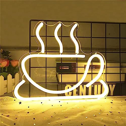 Kayziu ZCX led neon sign Coffee Cup Drinks LED Customizable Neon Signss, USB Powered Restaurant Bar Club Decoration Lighting, 29X24cm Night Lights