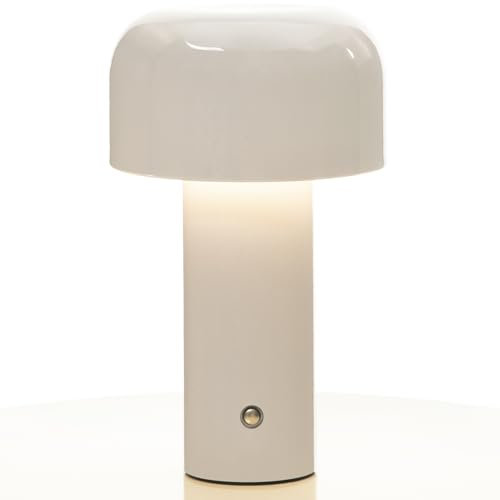 Glivpny JX-003 Lampe de table moderne en forme de champignon pour variateur tactile portable, veilleuse LED rechargeable avec 3 niveaux de luminosité, lampe de chevet pour intérieur ou extérieur,