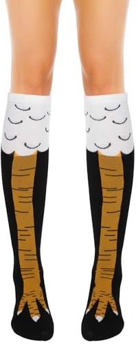 WLLHYF Calzini con gambe di pollo, calzini sopra il ginocchio divertenti pazzi, calzini creativi novità, calzini per pipa della stufa, calzini alti al ginocchio, calzini di tacchino alti al ginocchio