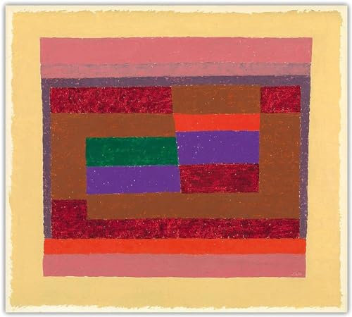 LATAFA Berühmte Josef Albers Poster und Drucke《Mehrfarbig》Leinwandgemälde Josef Albers Wandkunst Josef Albers Bilder für zu Hause Wanddekoration 60x70cm Kein Rahmen