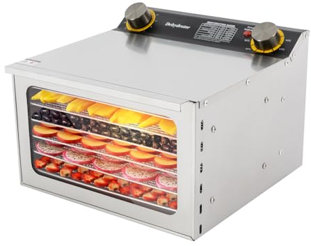 Dörrautomat mit 6 Edelstahl-Dörrgitter-Dörrgerät mit Temperaturregler (30-90°C) zum Trocknen von Obst, Gemüse und Fleisch-400W 24H Timer-Funktion-Dehydrator Food Dryer-Produktgröße | 29*30*21.5cm |