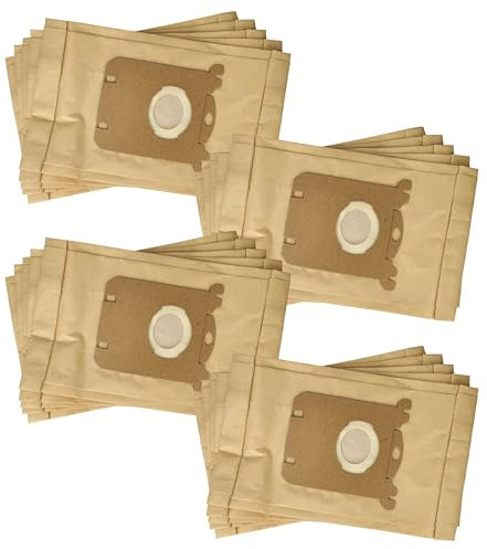 vhbw 20x Staubsaugerbeutel kompatibel mit AEG Oxy3System AOS 9300...9352 Staubsauger - Papier, 25,8cm x 16,2cm Sandfarben