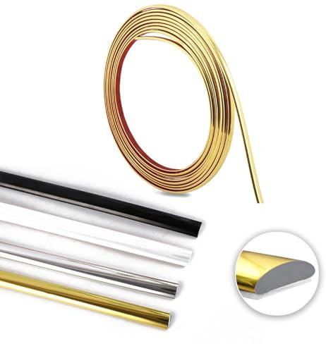 3.5M x 8MM x 3MM Silver Tile Trims and Edgings,Tile Edging Trim,Ceiling Tiles Self Adhesive,Self Adhesive Trim,Moulding Trim,Beading For Wall Panelling (dxp-Silver 3.5m)