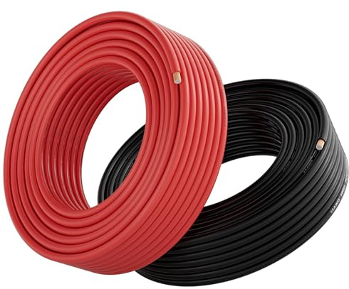 Cable de calibre 12 (paquete de 2 rojo/negro cada uno de 50 pies), 12 AWG CCA, cable de arnés primario automotriz de bajo voltaje para batería, audio de coche, remolque remoto, alarma de seguridad
