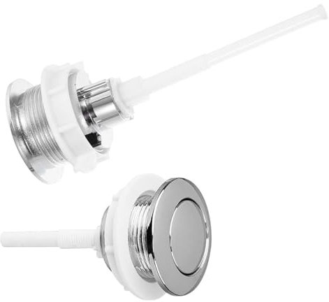 2Pcs Toilet Flush Buttons, 38mm Single Flush Toilet Push Buttons, Chrome Replacement Kit, Durable ABS, Easy Installation, Universal Compatibility, Bathroom Toilet Cistern Flush Repair