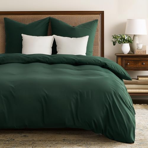 WohlNest Bettwäsche 135x200 Grün Sommer,Bettwäsche-Sets Einzelbett 1 Bettbezug 135 x 200 + 1 Kissenbezuge 80x80 cm,Kuschel Bettwäsche Einfarbig Mikrofaser mit Reißverschluss