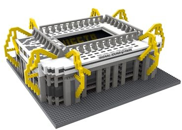 FOCO Offizielles Lizenzprodukt Borussia Dortmund Signal Iduna Park BRXLZ-Steine 3D-Fußballstadion BAU-Set