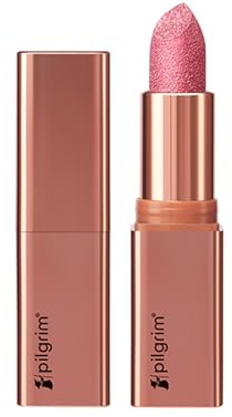 Pilgrim Glitter Lipstick for Women 4.2gm Dubai Luxe Lifestyle - My Habibi Shade Lipstick Infused with Vitamin E & Olive Oil Glitter Formula with Matte Finish Non Drying All Skin Types