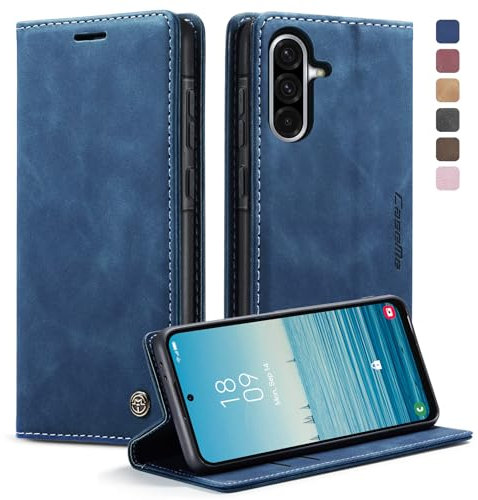 KZB Funda para Samsung Galaxy A56 5G Libro Fundas con Tapa Móvil Cuero Carcasa Magnética Tarjetero Soporte Protector Flip Cartera Antigolpes Case para Samsung Galaxy A56 - Azul