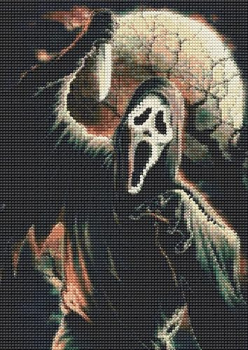 NAIMOER Diamond Painting Skelett Erwachsene Kinder, 5D Diamant Painting Bilder Halloween Diamant Kunst, DIY Diamant Malerei für Home Wand Décor 30x40cm