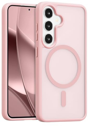 RALEAVO Magnetisch Hülle für Samsung Galaxy S24 Plus/S25 Plus, Rosa