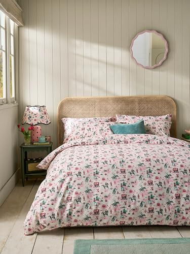 Cath Kidston Bettbezug-Set mit Kuhmädchen, 100 % Baumwolle, mehrfarbig (Doppelbett-Bettwäsche-Set, 200 x 200 cm)