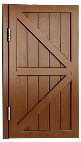 Pounjsd Porte battante bois, portes intérieures en bois massif, Porte de Bar Saloon, portes de grange à fermeture automatique pour Salle de Bain/buanderie/toilettes/couloir (W80×H90cm)