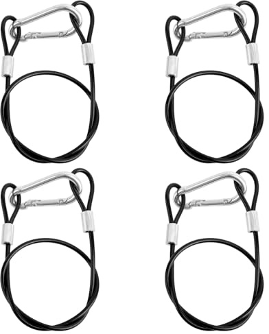 Goktvai 4pcs Hanging Chain Cable with Carabiner Hooks, Flexible Stainless Steel Sling Straps Bird Feeder Rope Hanger for Bird Houses Trees Planters Lanterns Yard Decorations