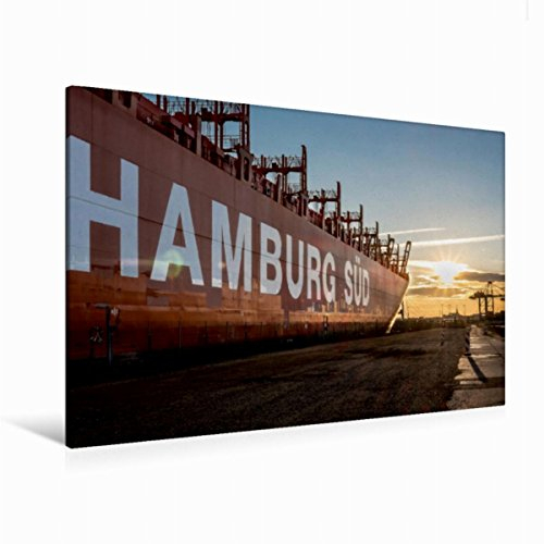 Premium Textil-Leinwand 120 x 80 cm Quer-Format Hamburg Süd, Containerschiff Rio Madeira | Wandbild, HD-Bild auf Keilrahmen, Fertigbild auf hochwertigem Vlies, Leinwanddruck von Matthias Voss