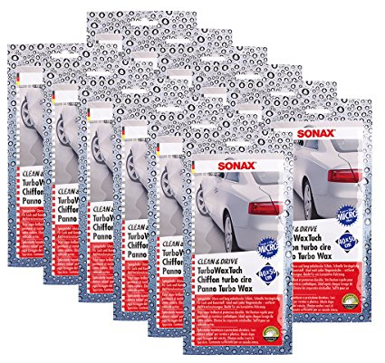 SONAX 12x 04140000 Clean&Drive TurboWaxTuch 40x50 Wachstuch 1 Stück