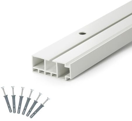 DQ-PP] 500cm (2 x 150 cm + 2 x 100 cm + Verbinder) Gardinenschienen PVC 1 - läufig Innenlaufschienen Deckenschiene