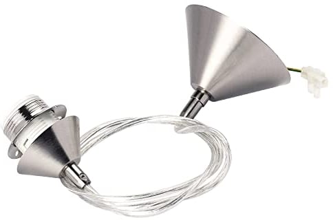 Leuchtenpendel Schnurpendel Lampenaufhängung für E27 Fassung mit Schraubring, Metallabdeckung Ø 100 mm, Metall, Nickel