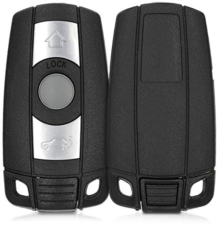 kwmobile Autoschlüssel Gehäuse kompatibel mit BMW 3-Tasten Autoschlüssel (nur Keyless Go) - ohne Transponder Batterien Elektronik - Auto Schlüsselgehäuse - Schwarz