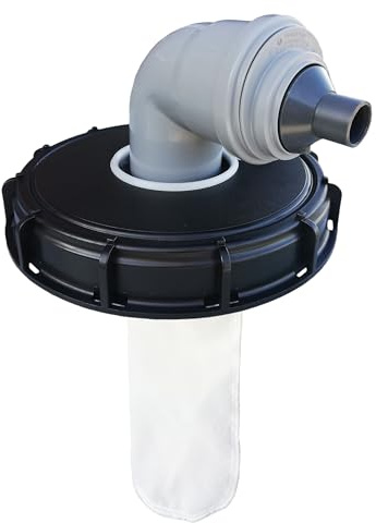IBC - Filtro per acqua piovana con coperchio DN 225 HT DN 75 Nylon, HT DN 75 arco rosso DN 25