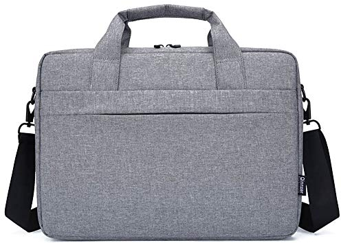 Zoll Surface Pro Tasche Wasser beständiger glatt Gewebe Umhängetasche mit Abnehmbar Schultergurt und Tragbar Griff für Neu MacBook Pro Touch Bar/Ultrabooks bis Notebooks，Grau,14(38X28X7cm)