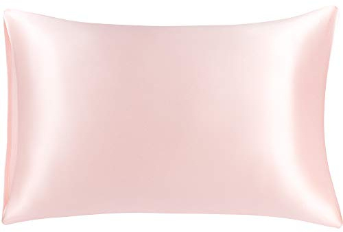 PiccoCasa Seidenkissenbezug 25 Momme Seide Kissenbezug mit Hotelverschluss & Geschenkbox mit Beide Seiten Natur Seide tmungsaktive Pflege für Haut und Haar Rosa 51x66cm