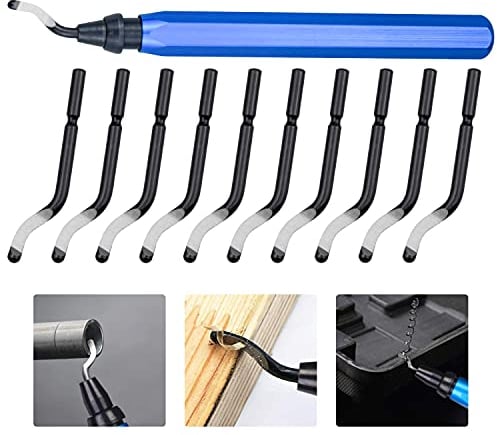 KARAA Sbavatura a Mano Set di Attrezzi con 10 Pezzi Rotazione a 360°Sbavare Lama, Tagliatori per Sbavatura per Stampe 3D Tubi Plastica Metallo