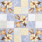 Wachstuch Tischdecke 140cm breit, Meterware, Länge und Motiv auswählbar, abwaschbar (Lilie blau beige 118c, 140 x 100cm)