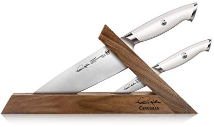 Cangshan Thomas Keller Signature Collection schwedischer Pulverstahl geschmiedet, 3-teiliger TAI Block, Walnuss, Weiß, Oprah's Favorite Things 2020 (1025576)