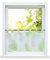 ESLIR Scheibengardine Küche Bistrogardine Modern Gardinen Transparent Kurzgardine mit Schlaufen Vorhänge Voile Grün HxB 45x120cm 1 Stück