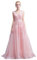 Misshow Robe pour Mariage Demoiselle d'honneur avec Dentelles Florales Elégante Robe Femme Cérémonie Anniversaire Rose 46