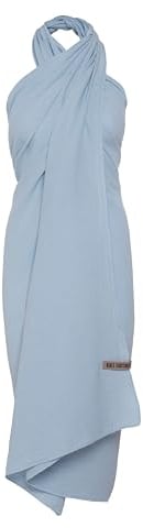 Knit Factory - Liv Pareo/XL Schal - Strandtuch, XXL Schal und Pareo in einem - Multifunktionales Musselintuch - Sommer handtuchkleid - Damen Pareo aus 100% Bio-Baumwolle - Indigo