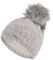 Faera weiche Wintermütze Mütze Damen warm gefüttert Kunstfell Bommel-Mütze Fleecefutter Winter Strickmütze Beanie Mädchen 65, Farbe:Hellgrau