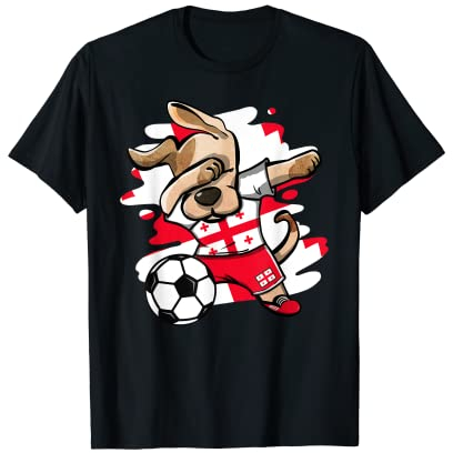 Dabbing Dog Georgia Fußballfans Trikot Georgian Football T-Shirt