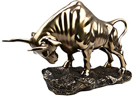 KGADRX Kreativität Golden Wall Street Bull OX Figur Skulptur Lade Börse Bull Statue Home Office Dekoration Geschenk