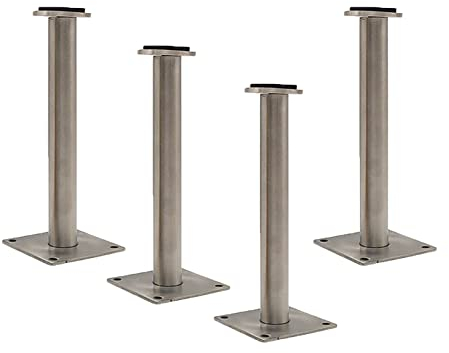 Verstellbare Möbelbeine Edelstahl Möbelfüße Möbelfüsse Metallfuß Tischbeine Für Bett Sofa Tisch Füße Couchtisch Teetisch Beine Ersatzkabinettfüße,Silber 4 Stück (13cm)