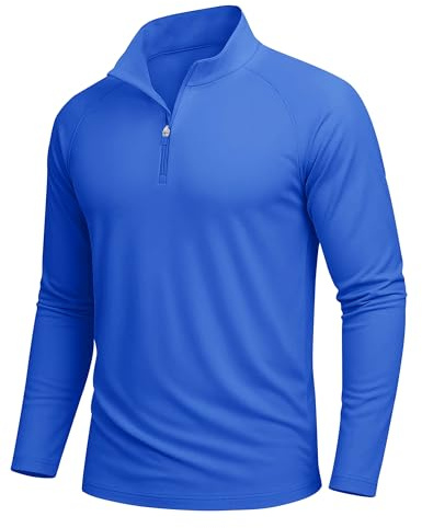 MAGCOMSEN UV Shirt Herren UPF 50+ 1/4 Reißverschluss Funktionsshirt Langarm Rashguard Sportshirt Sweatshirt Longsleeve