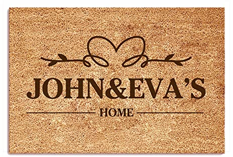 EDSG Personalised Custom Coir Doormat 400 x 600mm Indoor Decorative Welcome House Office Pet Floor Mat Keys (Design 3)