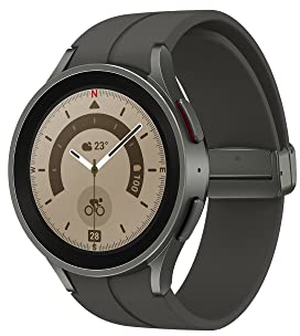 Samsung Galaxy Watch5 Pro Montre connectée Intelligente, suivi de la santé, montre sport, batterie longue durée, 4G, 45mm, Titanium, Extension garantie 1 an [Exclu Amazon] – Version FR