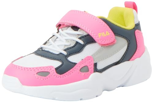 FILA Unisex Kinder Ventosa Cb Velcro Kids Sneaker, White Fila Navy Sugar Plum, 32 EU