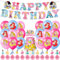 Princess Birthday Decoration Princess Birthday Party Supplies Happy Birthday Banner, Balloons, Cake Topper, Cupcake Toppers for Girls Birthday Party