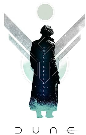 Displate Offiziell Dune MetallPoster Magnetische Befestigung Inklusive Lizenziert Bilder Hochwertiges Poster Dune Heroes - Paul Atreides Silhouette 45 cm x 32 cm