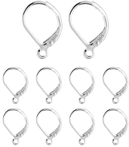 925 Sterling Silber Ohrringhaken Ohrring Hebel Zurück Ohrhaken Französische, 10 Stück Baumelnde Ohrhaken 16x10mm Silber Ohrring Selber Machen Set Ohrringhaken Verschluss Schmuckherstellung