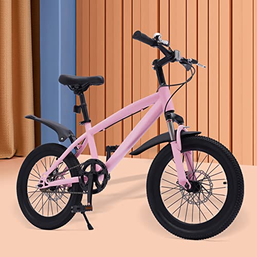 AOAPUMM 18 Zoll Kinderfahrrad, Mountainbike Kinderfahrrad Cruiser Junge mit Schutzblechen und Reflektoren, Kinderfahrrad Jungen Fahrrad Kinderfahrrad Mountainbike Mädchen und Jungen (Rosa)