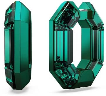 Swarovski Lucent Kreolen, Grüne Statement Ohrringe mit Strahlendem Swarovski Kristall