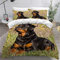 MEVASA Kinder Bettwäsche Rottweiler Hund Tier Bettwäsche 155x220 Mädchen Junge Hypoallergen Flauschige Bettwäsche Set 3 Stück Mikrofaser Kinder Bettbezug mit Reißverschluss