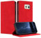 Mo-Beauty Hülle Kompatibel mit Samsung Galaxy S6, Handyhülle Samsung S6, Galaxy S6 Hülle, PU Leder Flip Wallet Klappbare Schutzhülle Magnet Ledertasche Klapphülle für Samsung Galaxy S6(Rot)