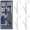 QSWY 4 Pcs Round Radiator Hooks, Aluminum Towel Holder for Bathroom and Kitchen (White)