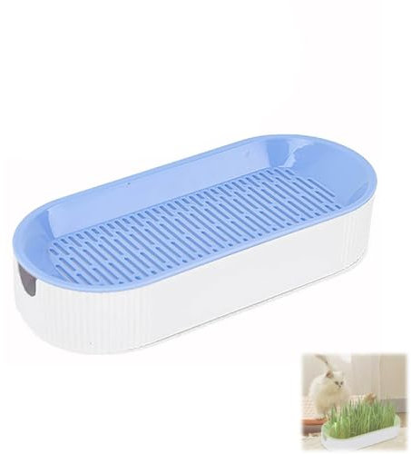 Cat Grass Grow Kit Plant Germination Tray Cat Grass Seed Starting Tray Soilless Cat Grass Germination Tray Household Cat Grass Planting Box (Blue)