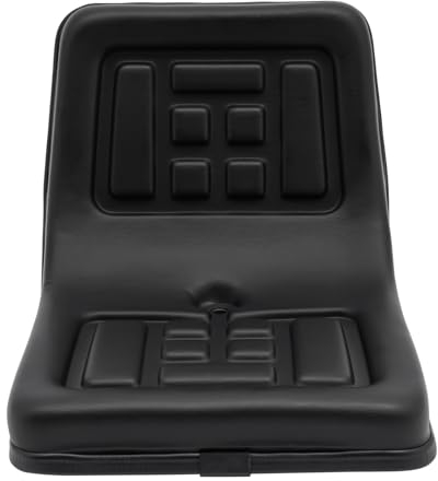 Universal Schleppersitz, Verstellbarer Traktorsitz mit Gleitschiene Traktorsitz Sitzkissen mit Loch PVC Schwarz Ersatz sitz für Rasenmäher Bagger Aufsitzmäher